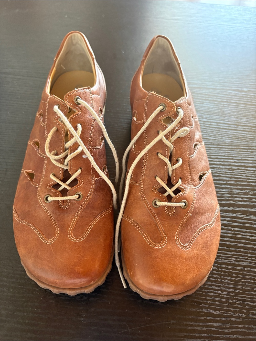 Durea Tan Leather Shoes Size 5 Men's Lace Up Comfort Shoes